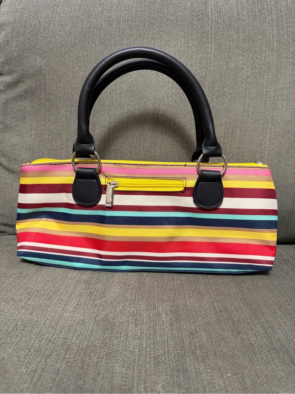 Primeware Insulated Wine Tote Multicolor Stripe Thermal Cooler Clutch Bag